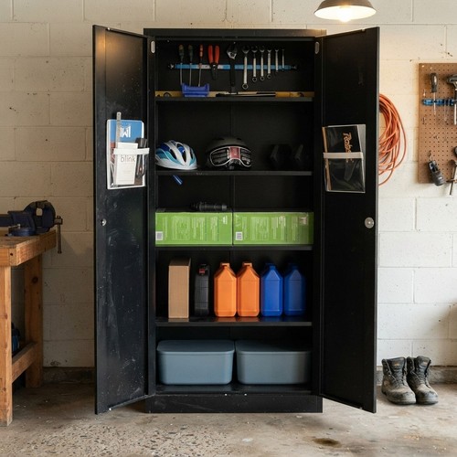 Metal storage cupboard 180cm - metal,