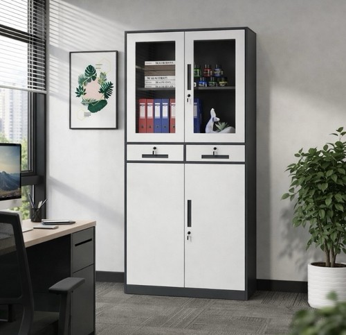 Tall metal office cabinet - office, 2