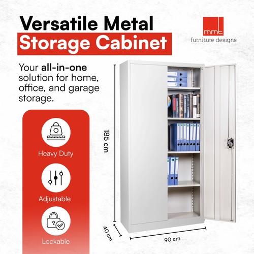 Grey metal storage cabinet - storage,