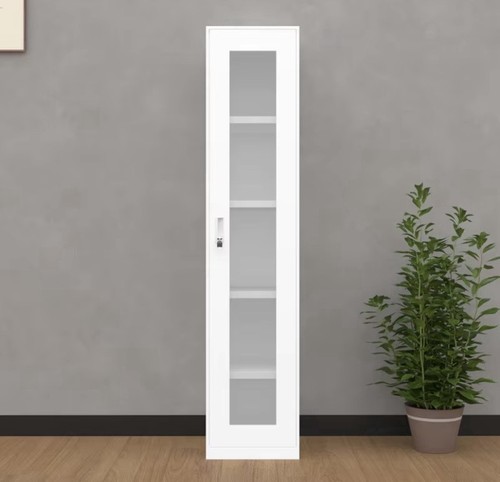 Tall slim white glass display - glass,