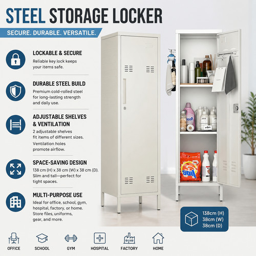Storage cabinet metal - cabinet, lockable