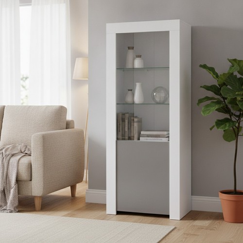 Blue led tall display cabinet - tall,