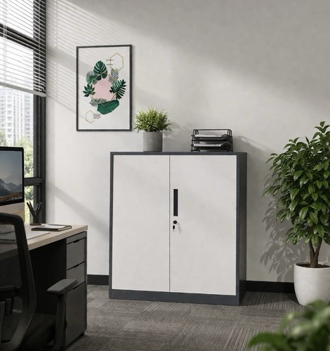 Lockable white grey storage - white/,